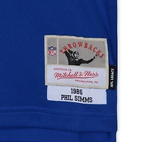 Phil Simms New York Giants Autographed Mitchell & Ness Blue Replica Jersey with "SB XXI MVP" Inscription