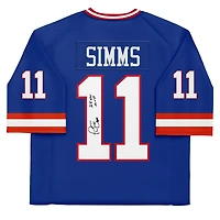 Phil Simms New York Giants Autographed Mitchell & Ness Blue Replica Jersey with "SB XXI MVP" Inscription