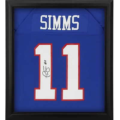 Phil Simms New York Giants Autographed Mitchell & Ness Royal Replica Jersey Shadowbox