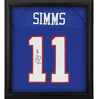 Phil Simms New York Giants Autographed Mitchell & Ness Royal Replica Jersey Shadowbox