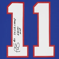Maillot réplique autographié par Phil Simms des New York Giants avec Mitchell & Ness Royal et inscriptions « 2X S.B. CHAMP S.B. XXI M.V.P. »