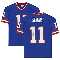 Phil Simms New York Giants Autographed Mitchell & Ness Royal Replica Jersey