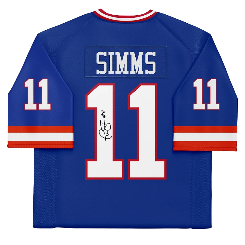 Phil Simms New York Giants Autographed Mitchell & Ness Royal Replica Jersey