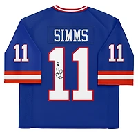 Phil Simms New York Giants Autographed Mitchell & Ness Royal Replica Jersey