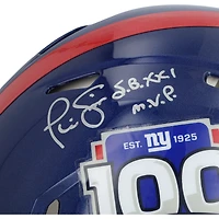 Casque Riddell Speed authentique dédicacé par Phil Simms des New York Giants pour la 100e saison, avec l'inscription « S.B. XXI M.V.P. »