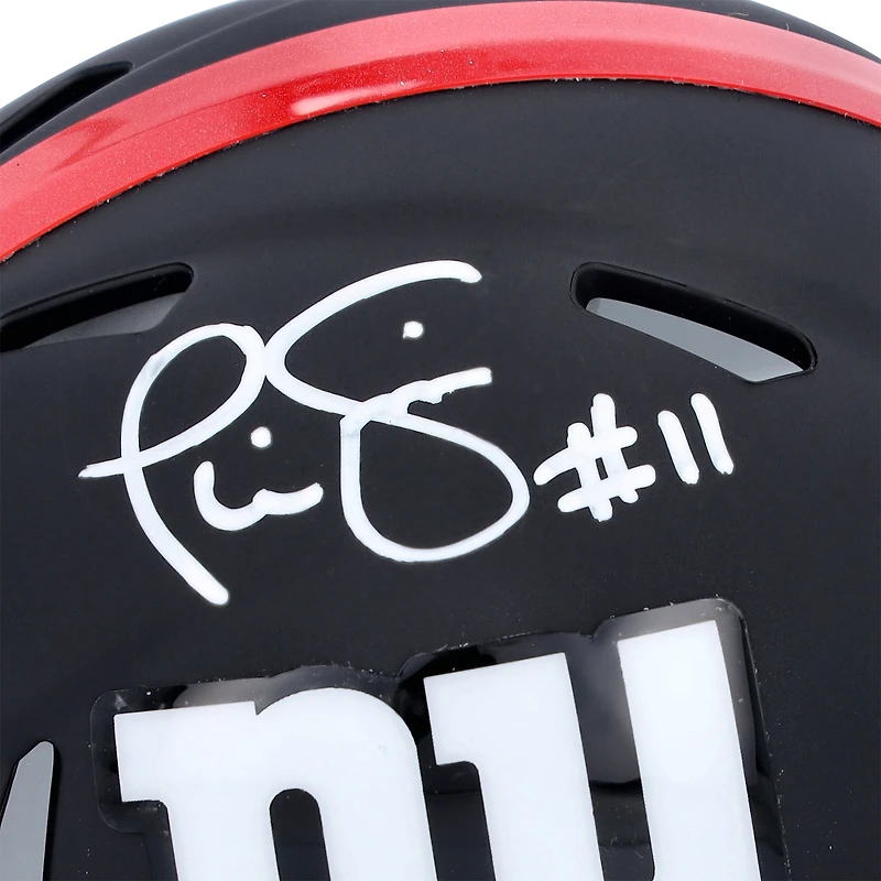 Phil Simms New York Giants Autographed Riddell Black Matte Speed Mini Helmet