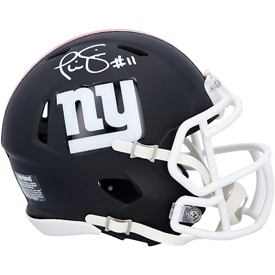 Phil Simms New York Giants Autographed Riddell Black Matte Speed Mini Helmet