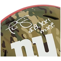 Phil Simms New York Giants Autographed Riddell Camo Alternate Speed Replica Helmet with "SB XXI MVP" Inscription