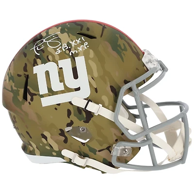 Phil Simms New York Giants Autographed Riddell Camo Alternate Speed Replica Helmet with "SB XXI MVP" Inscription