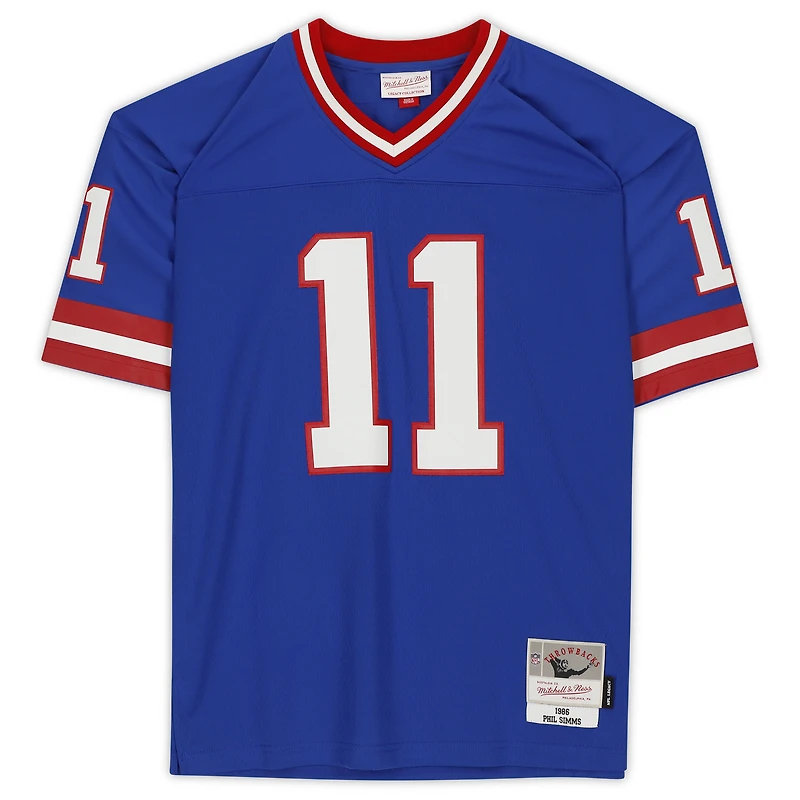 Phil Simms New York Giants Autographed Royal Mitchell & Ness Legacy Jersey