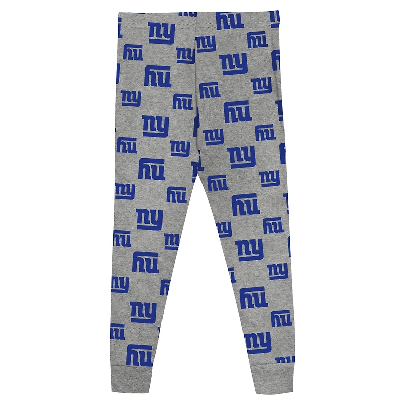Preschool Heather Gray New York Giants Long Sleeve T-Shirt and Pants Sleep Set