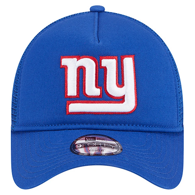 Casquette ajustable New Era Royal New York Giants Main A-Frame 9FORTY pour enfants d'âge préscolaire