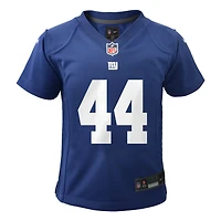 Maillot de match Nike Cam Skattebo Royal des Giants New York pour enfants d'âge préscolaire