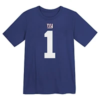 T-shirt Nike pour enfant d'âge préscolaire avec nom et numéro Malik Nabers Royal New York Giants