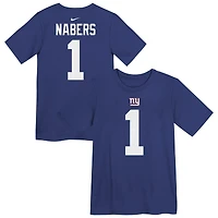 Preschool Nike Malik Nabers Royal New York Giants Player Name & Number T-Shirt