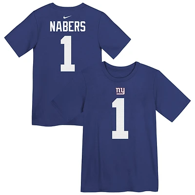 Preschool Nike Malik Nabers Royal New York Giants Player Name & Number T-Shirt