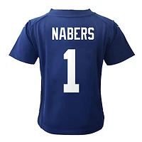 Preschool Nike Malik Nabers Royal New York Giants Team Player Game Jersey