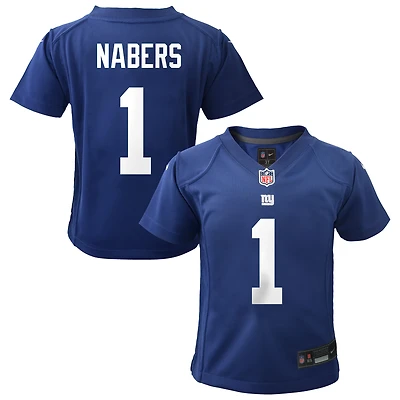 Preschool Nike Malik Nabers Royal New York Giants Team Player Game Jersey