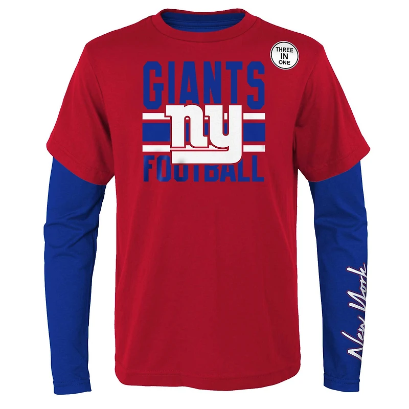 Preschool Red/Royal New York Giants Fan Fave T-Shirt Combo Set