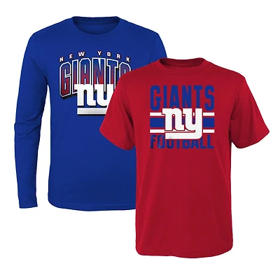 Preschool Red/Royal New York Giants Fan Fave T-Shirt Combo Set