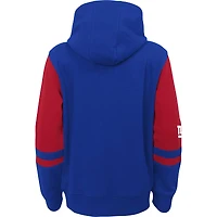 Sweat à capuche entièrement zippé blocs de couleurs Royal New York Giants Stadium pour enfants d'âge préscolaire