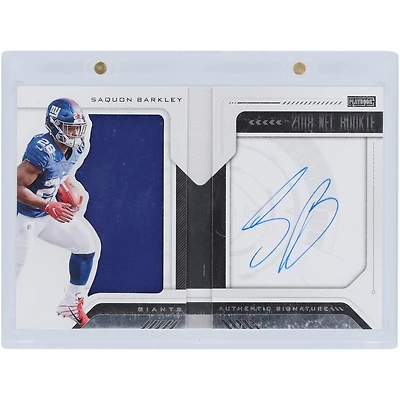 Saquon Barkley New York Giants Autographed 2018 Panini Playbook Relic Booklet #204 #81/99 Rookie Card