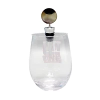 Verre à vin sans pied de 15 oz avec bouchon pour bouteille de vin des New York Giants de The Memory Company