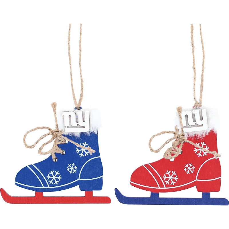 The Memory Company New York Giants Lot de deux décorations pour patins à glace