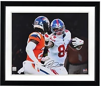 Theo Johnson New York Giants Autographed 16" x 20" Stiff Arm Spotlight Photograph