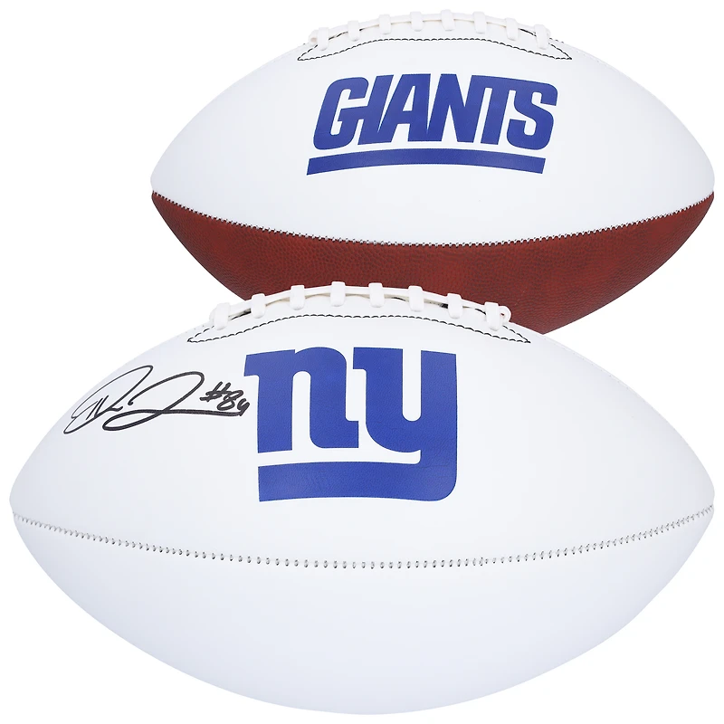 Theo Johnson New York Giants Autographed Franklin White Panel Football
