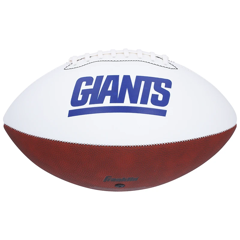 Theo Johnson New York Giants Autographed Franklin White Panel Football
