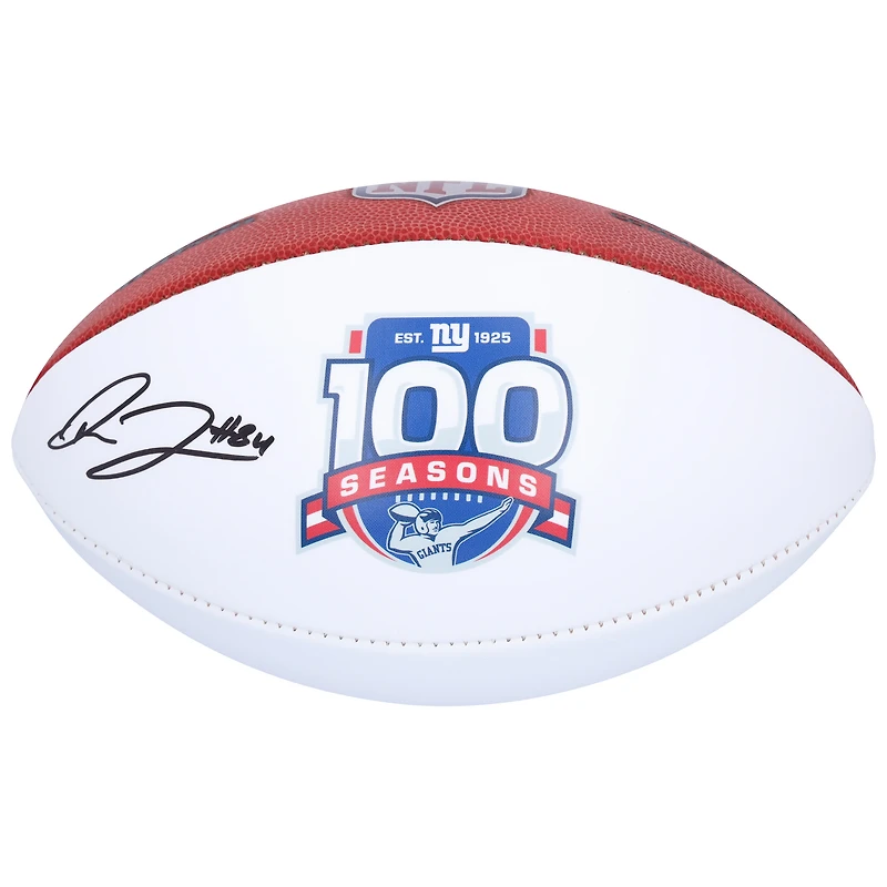 Theo Johnson New York Giants Autographed Wilson 100th Season White Panel Football  