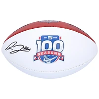 Theo Johnson New York Giants Autographed Wilson 100th Season White Panel Football  