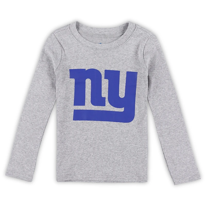 Ensemble de nuit pour tout-petits avec t-shirt à manches longues et pantalon gris chiné des New York Giants