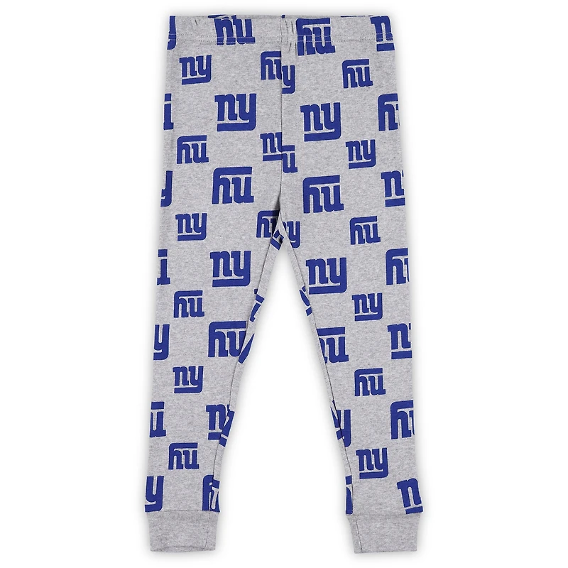 Ensemble de nuit pour tout-petits avec t-shirt à manches longues et pantalon gris chiné des New York Giants
