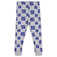 Ensemble de nuit pour tout-petits avec t-shirt à manches longues et pantalon gris chiné des New York Giants