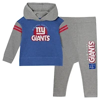 Ensemble deux pièces pour tout-petits avec haut à capuche manches longues et leggings New York Giants Club House