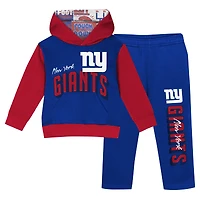 Ensemble sweat à capuche et pantalon en polaire pour tout-petits Royal New York Giants Coin Toss