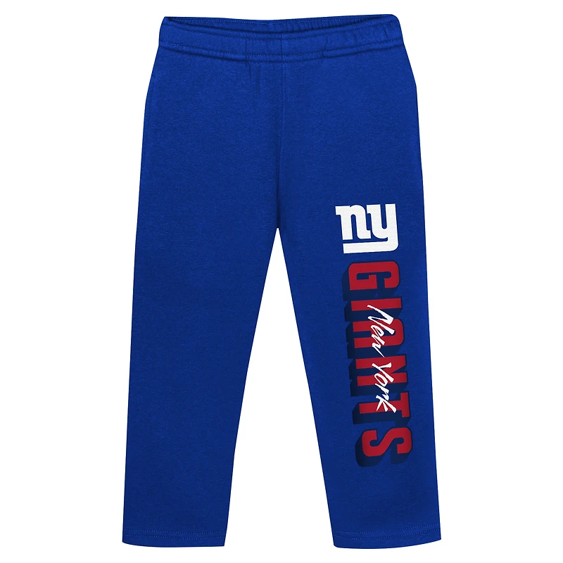 Ensemble sweat à capuche et pantalon en polaire pour tout-petits Royal New York Giants Coin Toss