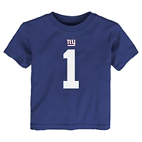 T-shirt Nike pour enfant en bas âge, modèle Malik Nabers Royal, avec nom et numéro du joueur des Giants de New York