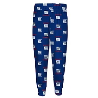 Toddler Outerstuff Royal New York Giants All-Over-Print Long Sleeve T-Shirt and Pants Sleep Set