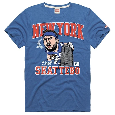 Unisex Homage Cam Skattebo Royal New York Giants Caricature Player Graphic Tri-Blend T-Shirt