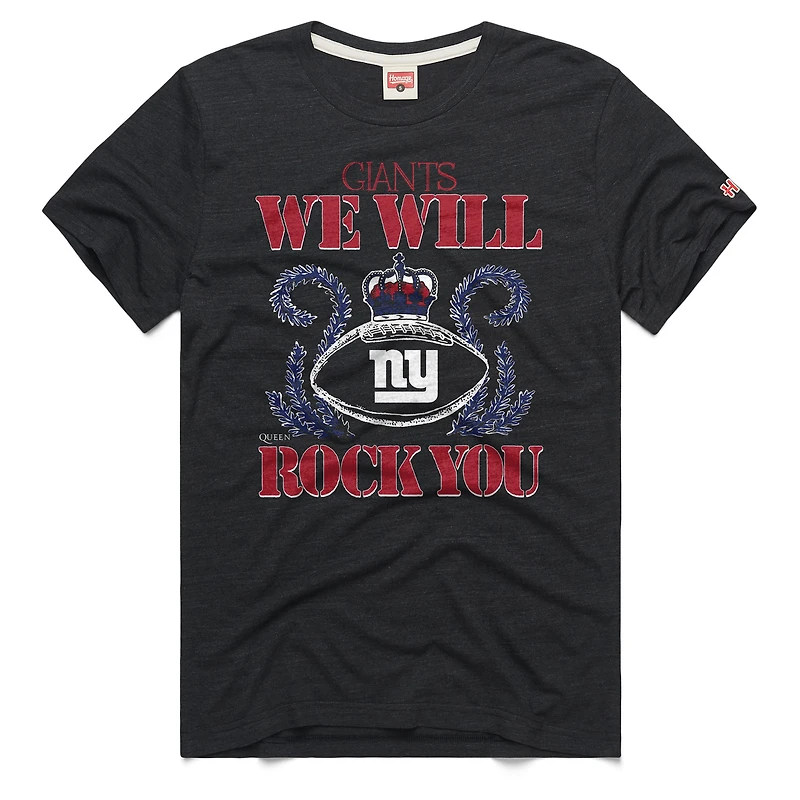 T-shirt unisexe Hommage Charcoal New York Giants 2026 NFL Calendar Queen Tri-Blend