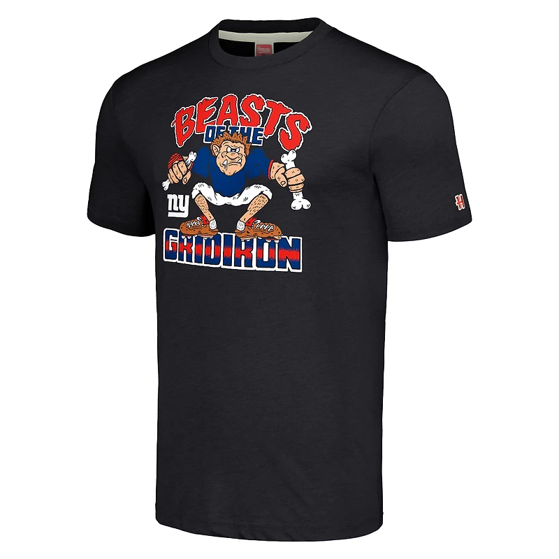 Hommage unisexe Charcoal New York Giants Monstres du Gridiron Halloween T-shirt triple mélange