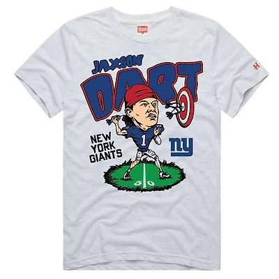 Unisex Homage Jaxson Dart Ash New York Giants Caricature Player Graphic Tri-Blend T-Shirt