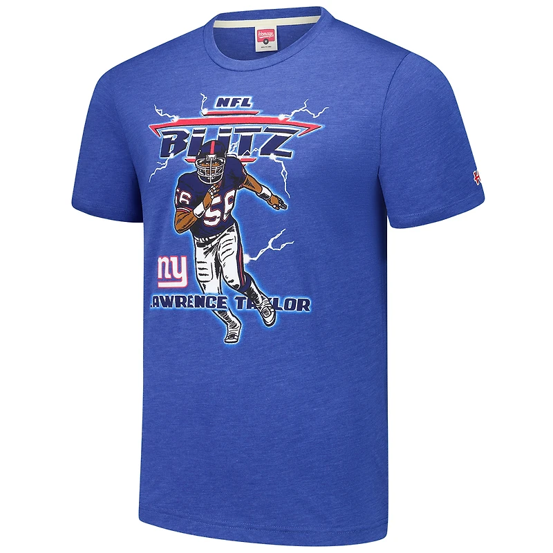 Unisex Homage Lawrence Taylor Heathered Royal New York Giants NFL Blitz Retired Player Tri-Blend T-Shirt