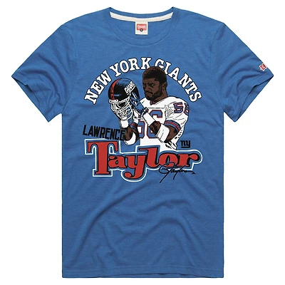 Unisex Homage Lawrence Taylor Royal New York Giants Retired Player Classic Caricature Tri-Blend T-Shirt