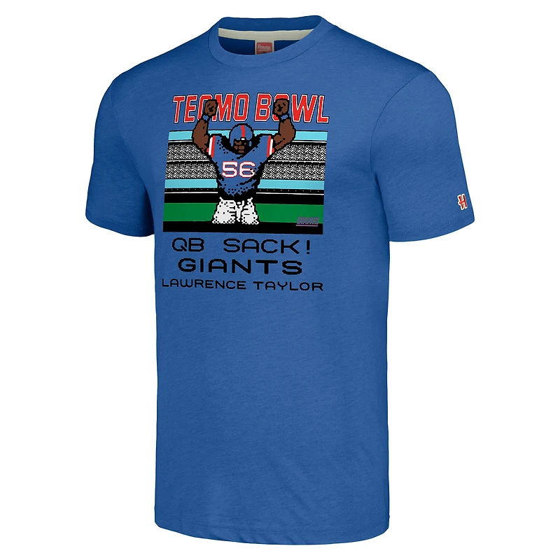 Unisex Homage Lawrence Taylor Royal New York Giants Tecmo Bowl Retired Player Graphic Tri-Blend T-Shirt