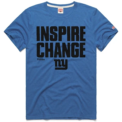T-shirt unisexe Hommage Royal New York Giants 2024 Inspire Change Tri-Blend