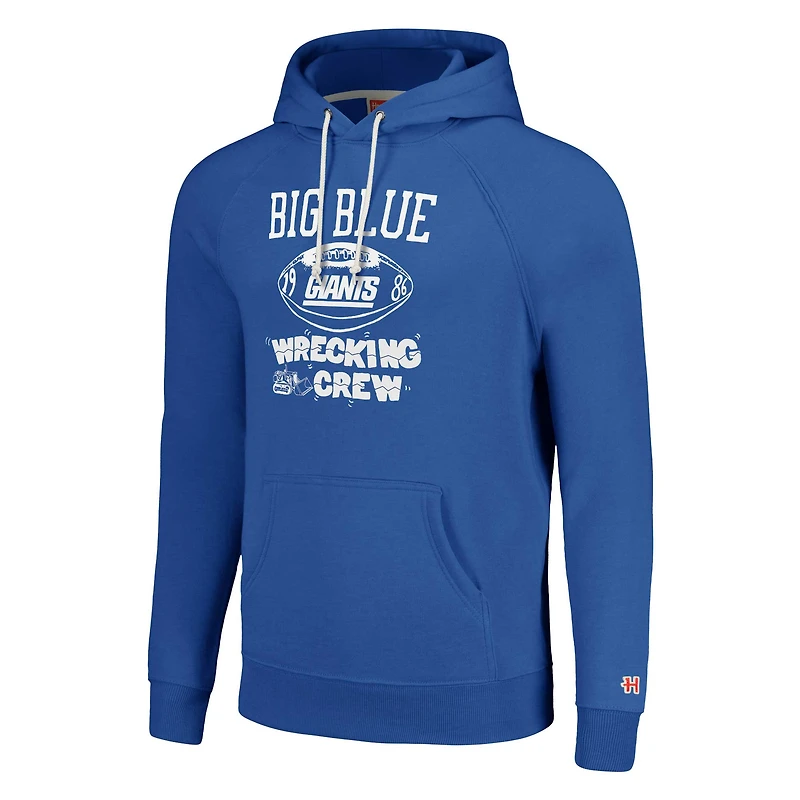Unisex Homage  Royal New York Giants Hyperlocal Raglan Pullover Hoodie